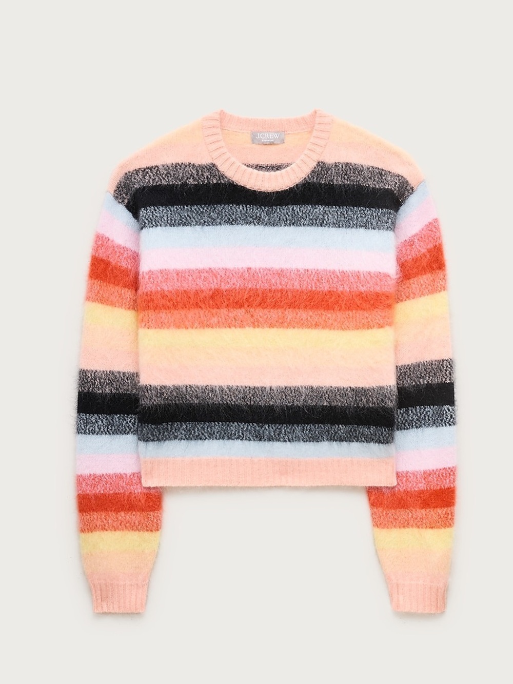 J Crew Stripe Cashmere Sweater in Guava